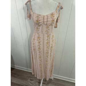Forever 21 Pastel pink floral Pattern, midi precious sundress in size medium